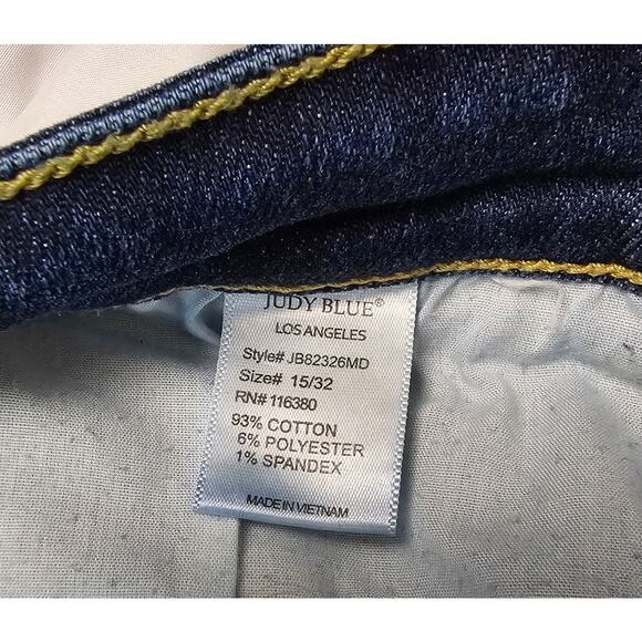 Judy Blue Skinny Fit Amelia High Rise Distressed Fray Raw Hem Jeans 15/32 - Picture 3 of 5